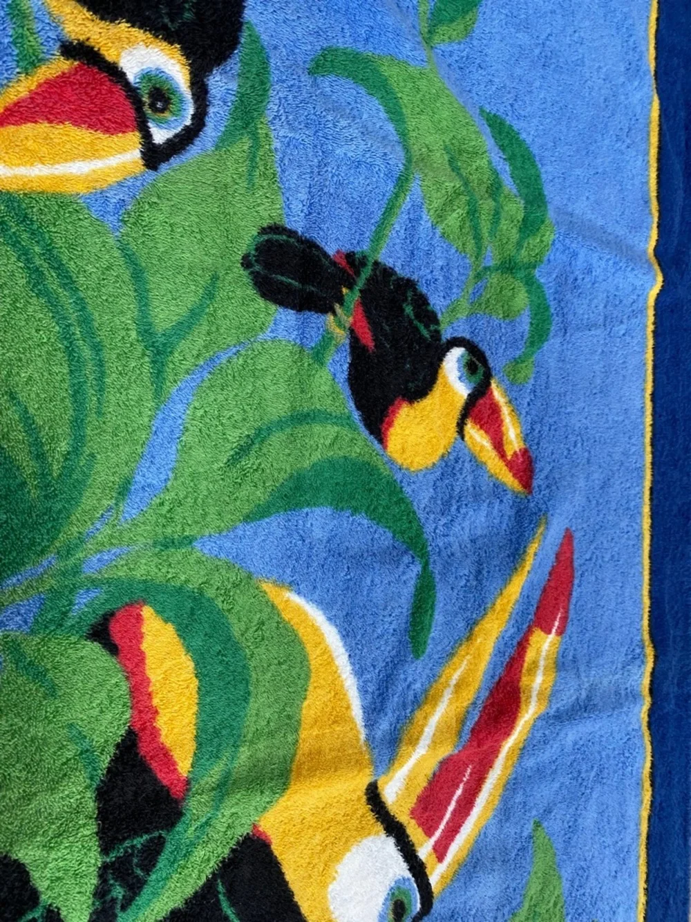 Hermes-Paris Drap de Plage Toucans Beach Towel vintage